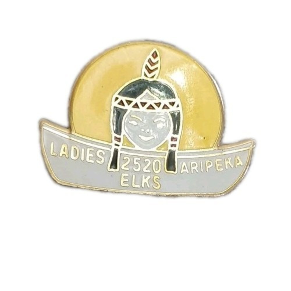 Ladies Elk Lodge 2520 Aripeka Florida Enamel Lapel Hat Pin Tie Tac Vintage